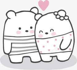 小熊填色粉色甜蜜小熊高清图片