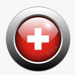 红十字会灰色圆环质感矢量图素材