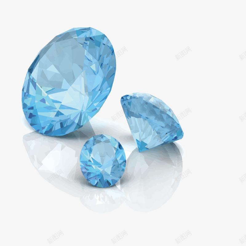蓝色水晶矢量图eps免抠素材_88icon https://88icon.com 图案 水晶 水晶分割 蓝色 钻石 矢量图