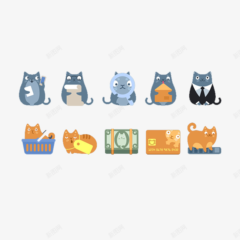 各种形态深情的懒猫png免抠素材_88icon https://88icon.com 懒 猫 褐色 黄色