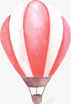红色条纹旅游热气球矢量图素材