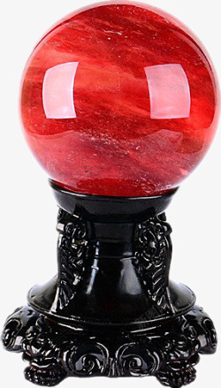 红水晶球摆件素材