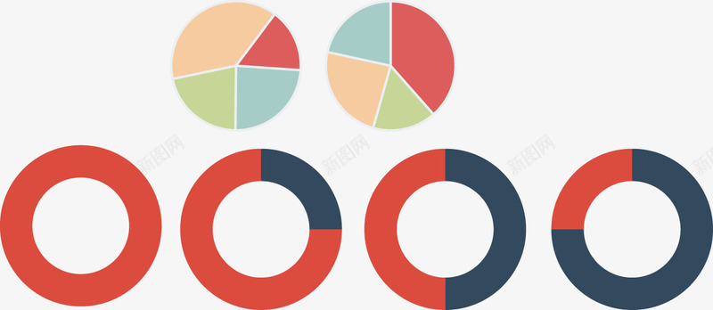创意圆环饼形图表png免抠素材_88icon https://88icon.com 分布 图表 圆环 数据 比较