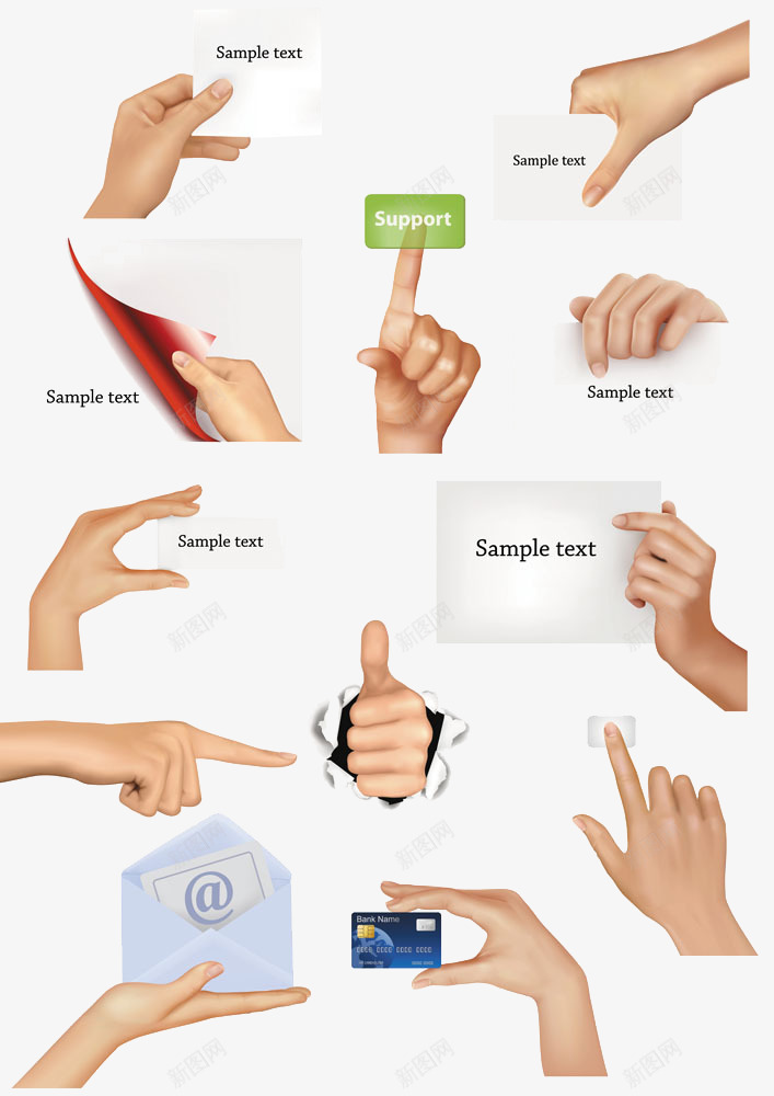 各种手势合集psd免抠素材_88icon https://88icon.com 卡片 合集 手势 文档