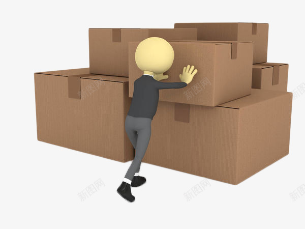 手绘推箱子png免抠素材_88icon https://88icon.com 一堆纸箱 卡通人物 快递 手绘 搬动 搬箱子 搬运 箱子 运输