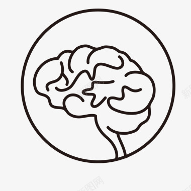 最强大脑黑色大脑圆环图标图标