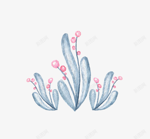 彩绘水墨水草png免抠素材_88icon https://88icon.com 唯美 小草 彩绘水草 水墨水草 水草 蓝色