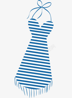 度假连衣裙蓝色条纹连衣裙高清图片