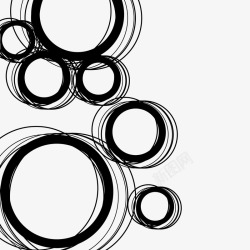 黑色线条圆环背景矢量图素材