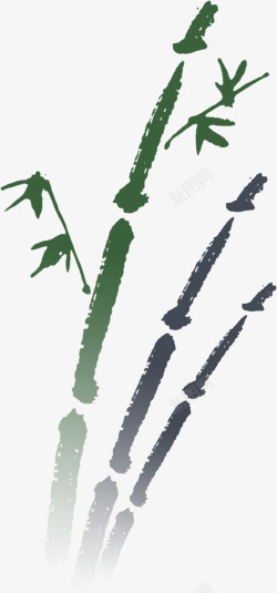 手绘竹子素材