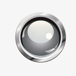 灰色圆形水晶按钮素材