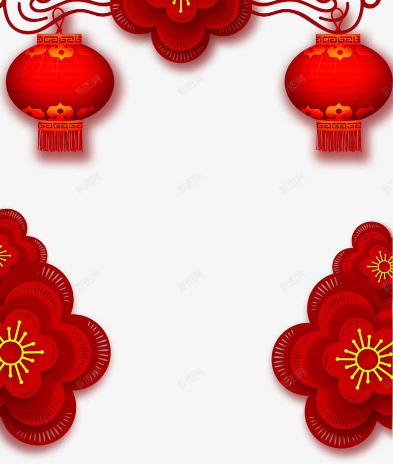 红色中国风灯笼框架png免抠素材_88icon https://88icon.com 中国风边框 新年 新春 春节 灯笼框架 红灯笼 过年