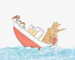 卡通沉船乘船的熊高清图片