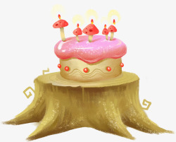 创意扁平彩绘风格生日蛋糕素材