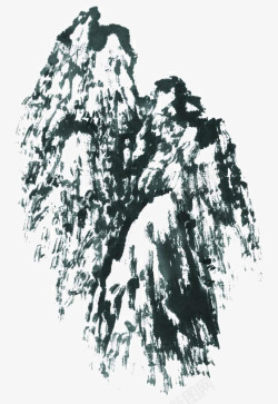 泼墨山石国画山石高清图片