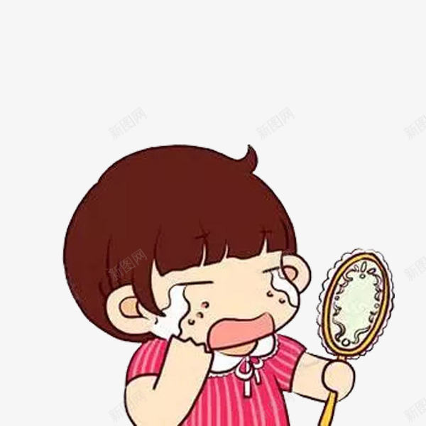 哭啼的女孩png免抠素材_88icon https://88icon.com 伤心的 卡通 小女孩 手绘 照镜子 简笔 长斑