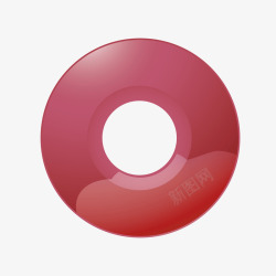 红色圆环水晶咨询按钮矢量图素材