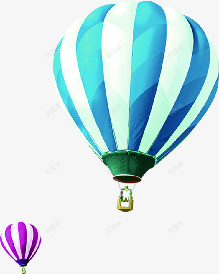 蓝色条纹手绘热气球png免抠素材_88icon https://88icon.com 条纹 热气球 蓝色 设计