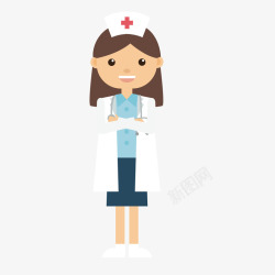 卡通小护士可爱小护士形象矢量图高清图片