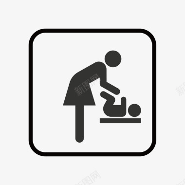 婴儿玩具餐厅婴儿室指示牌矢量图图标图标