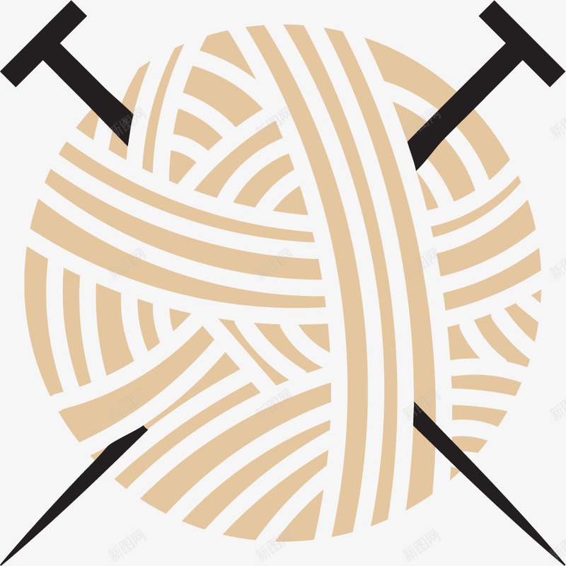 卡通黄色毛线球png免抠素材_88icon https://88icon.com 卡通 条纹 毛线球 毛线针 简约 黄色
