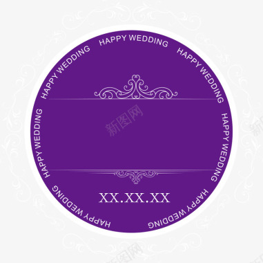 白底花纹紫色圆环花纹logo矢量图图标图标