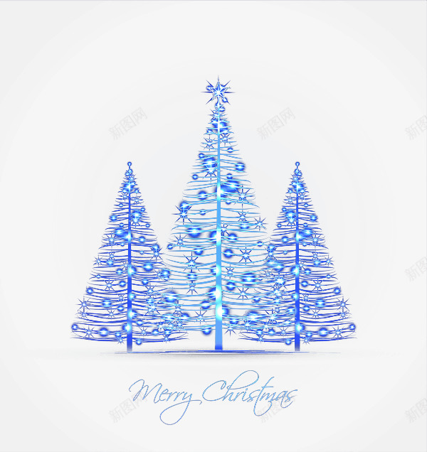 蓝色水晶圣诞树psd免抠素材_88icon https://88icon.com 圣诞树 水晶 蓝色