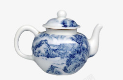 青花瓷茶壶素材