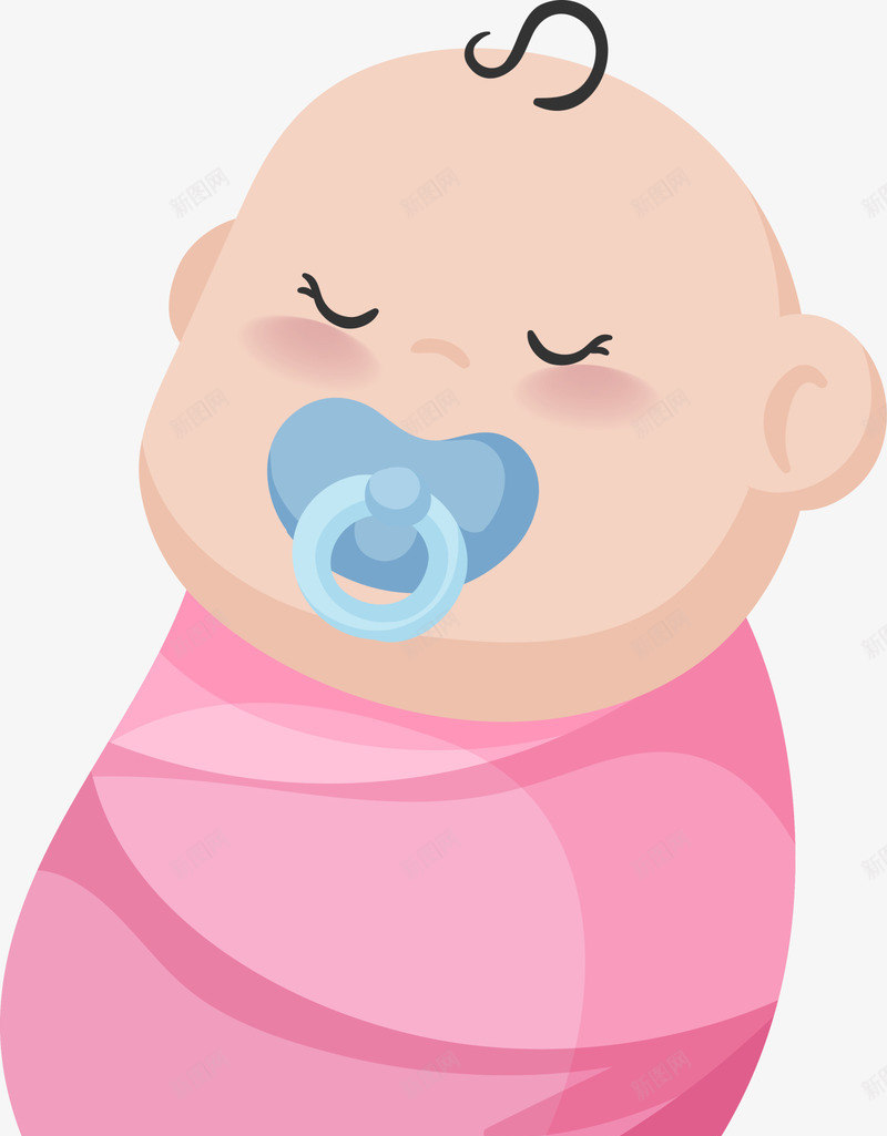 儿童节安睡的婴儿png免抠素材_88icon https://88icon.com 儿童节 可爱婴儿 咬着奶嘴 安睡的婴儿 睡觉 粉色裹布