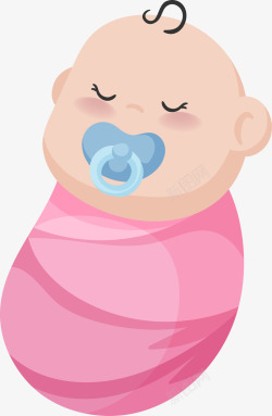 粉色小奶嘴儿童节安睡的婴儿高清图片