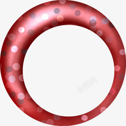 红色圆形波点环素材