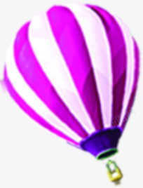 夏日海报紫白条纹热气球素材