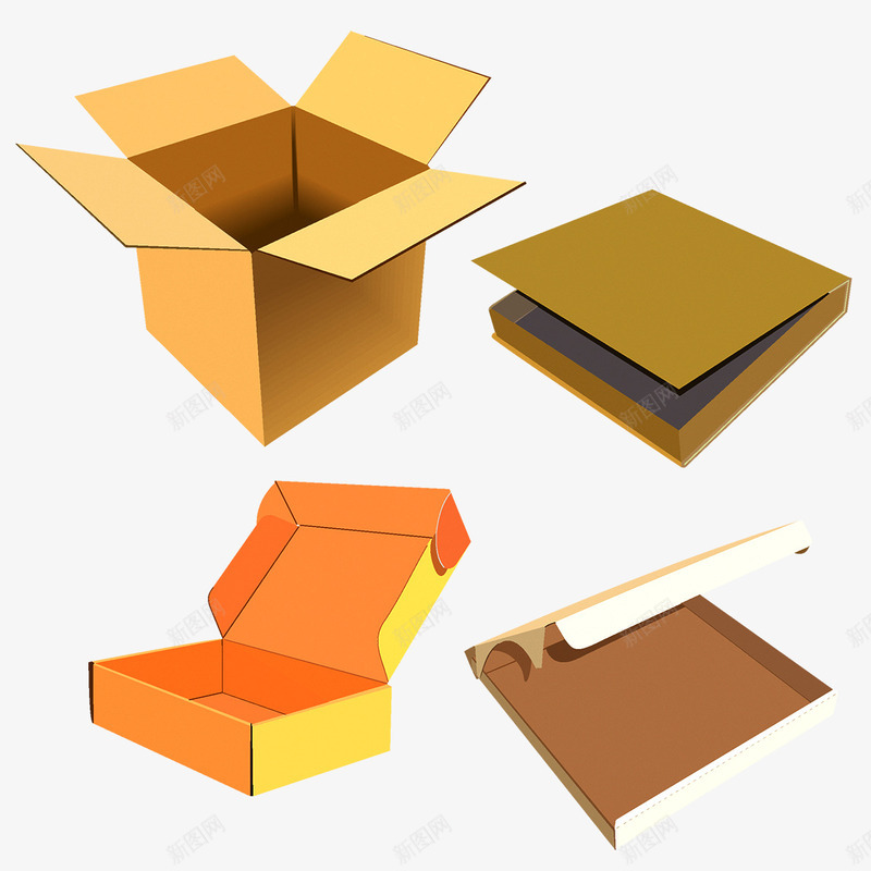 快递包装盒矢量图ai免抠素材_88icon https://88icon.com 包装盒 快递 盒子 纸盒 矢量图