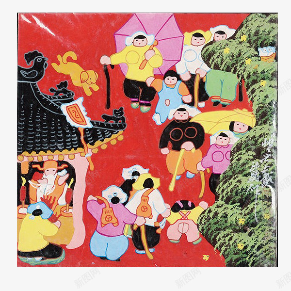 手绘民间生活png免抠素材_88icon https://88icon.com 农民画 手绘民间生活 手绘艺术画 艺术画