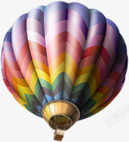彩色条纹春季热气球素材