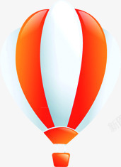 橙色条纹热气球光棍节素材
