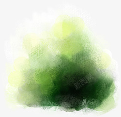 绿色泼墨云雾创意素材
