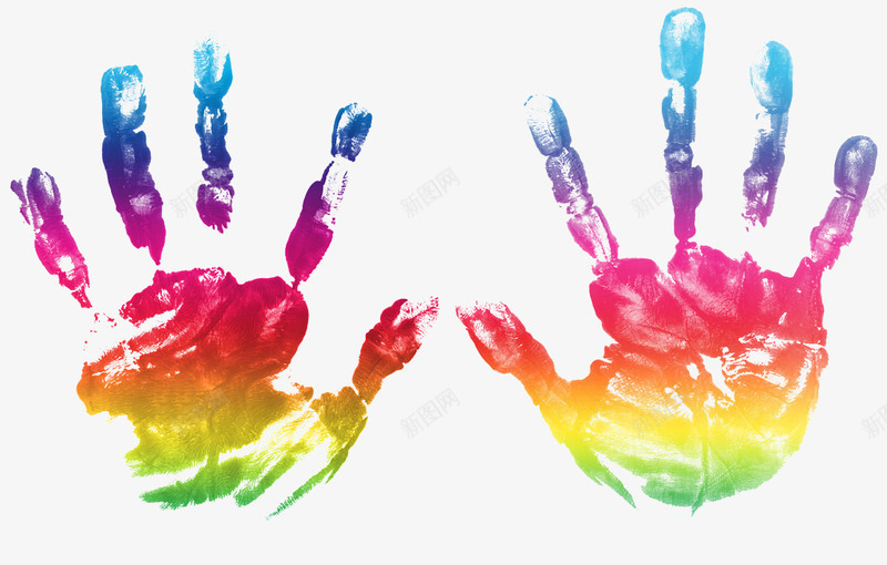 有质感的彩色手掌印png免抠素材_88icon https://88icon.com 元素 印记 彩色 手掌 质感