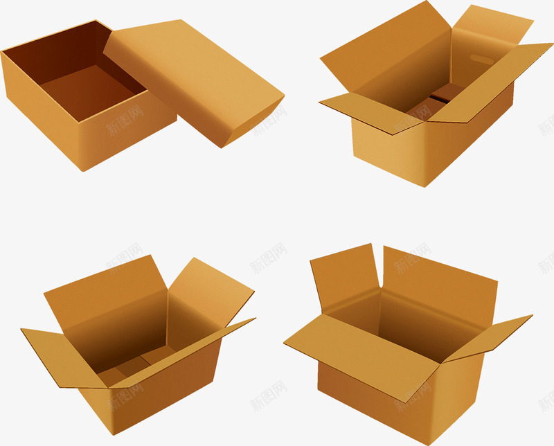快递包装盒png免抠素材_88icon https://88icon.com 包装盒 快递 盒子 纸盒