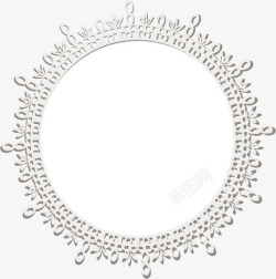 白色古风圆环装饰素材