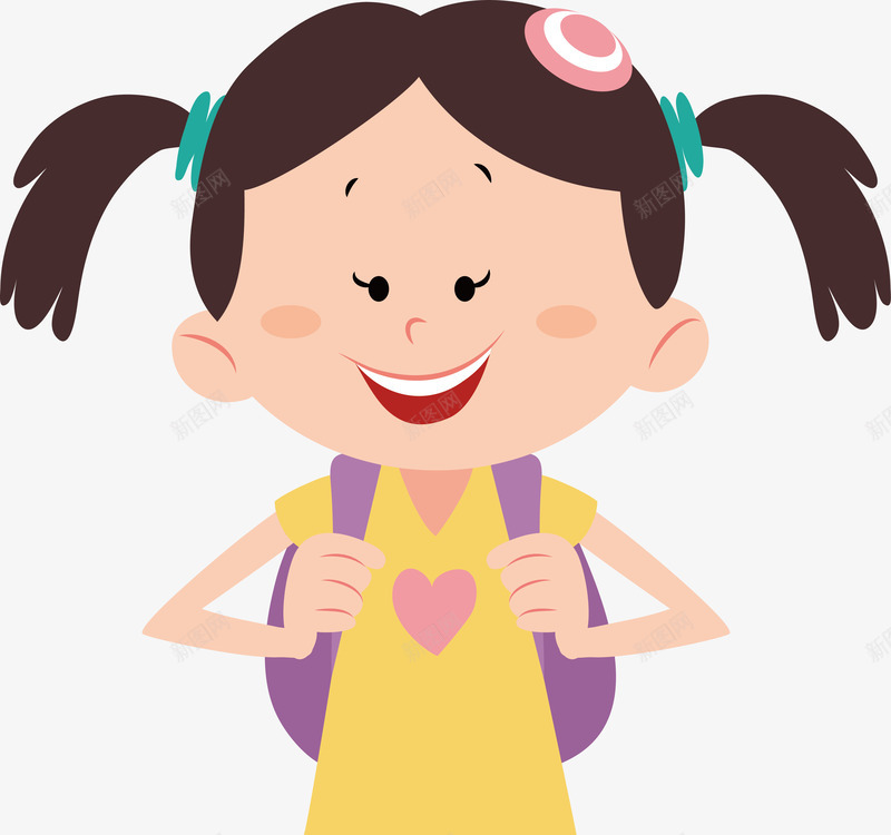 双马尾的女孩矢量图eps免抠素材_88icon https://88icon.com 上学去 双马尾 可爱女孩 小女孩 开学啦 矢量png 矢量图