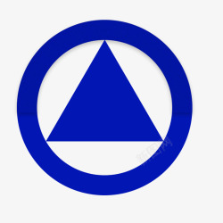 蓝白双色圆环三角装饰素材