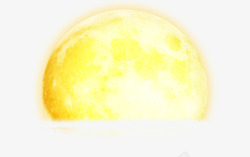 黄色光芒月球表面素材