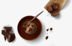 美味的巧克力甜品勺子素材