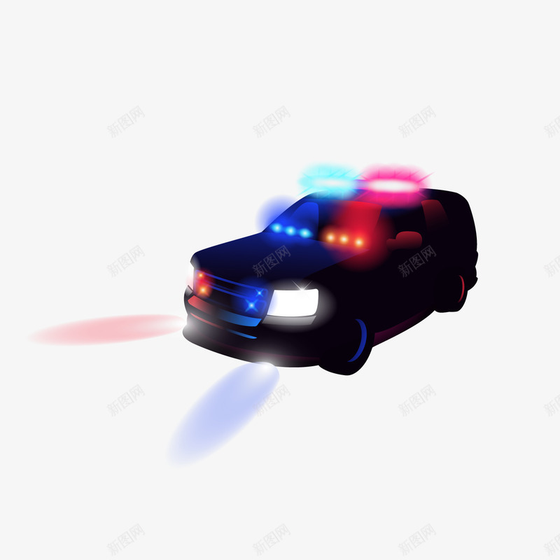 黑色警车警报元素矢量图ai免抠素材_88icon https://88icon.com 光芒 出行 发光 汽车 警察 警报 质感 闪耀 黑色 矢量图