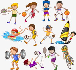 体育运动人物矢量图素材
