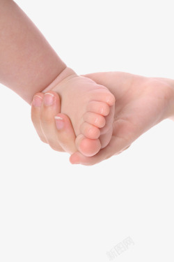 单手握住婴儿脚丫写实摄影图素材