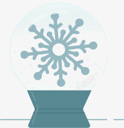 冬日水晶球透明雪花水晶球高清图片