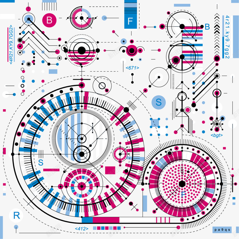 漂浮蓝红色科技圆环png免抠素材_88icon https://88icon.com 圆环 漂浮 科技 蓝红色