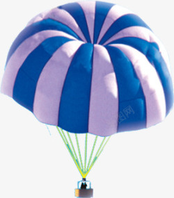 卡通夏日创意降落伞效果蓝白条纹素材